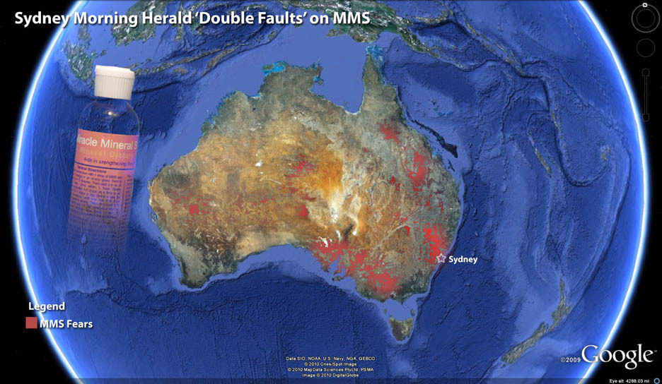 Graphic of Australia from Google Earth