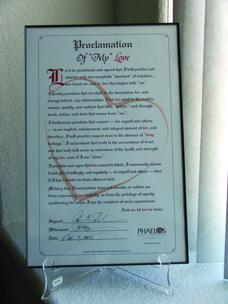 Love Proclamation: Framed