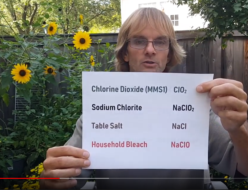 Shows the chemical differences between MMS and "bleach".